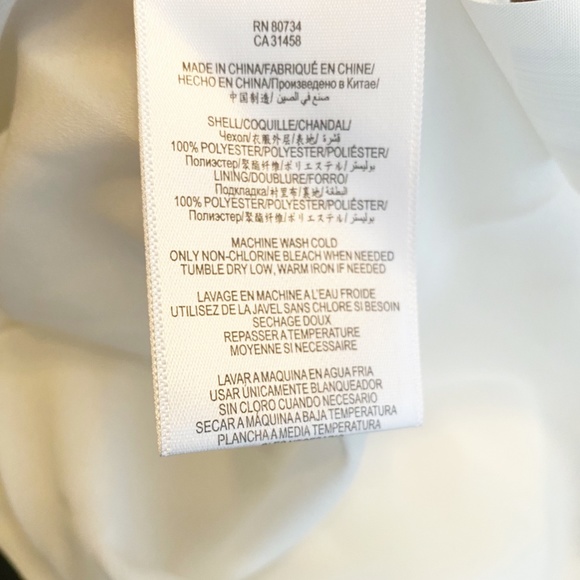 BCBG Unique Y-Front Flowy Tank Blouse White Black XXS - Picture 8 of 9